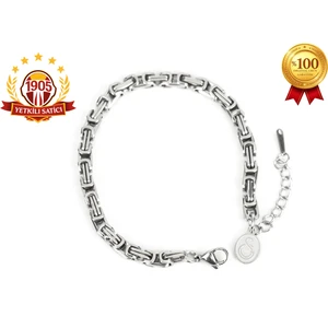 Gs Arnavut Çelik Bileklik Unisex Günlük Kullanım İçin Gri Paslanmaz Çelik