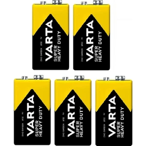 (5 Adet) 9 Volt Superlife Çinko Pil Güvenilir Güç Çift Başlı, Yeni