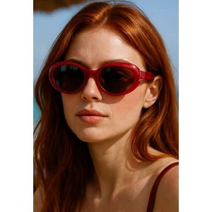 Alena Bordo Kadın Güneş Gözlüğü Siyah Çerçeve Uv 400 Korumalı Ce Belgeli Güneş Gözlüğü