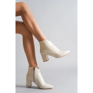 Hakiki Deri Kadın Topuklu Deri Bot TRC102-1924-1