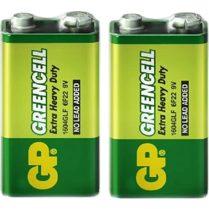 (2 Adet) 9 Volt Gp Greencell Pil GP1604G Çift Başlı Extra Güçlü, Yeni