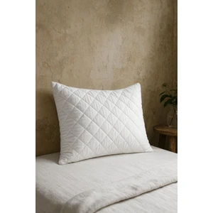 Yastık Alezi Pamuklu Kapitone Yastık Koruyucu Beyaz