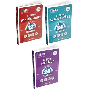 6, Sınıf Sarmal Deneme Fen Bilimleri-Sosyal Bilgiler-Ingilizce 3 Lü Set