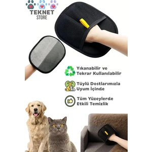 Çift Taraflı Statik Kedi Köpek Tüy Temizleme Eldiveni Giysiler Mobilyalar Halılar Için