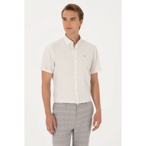 U.s. Polo Assn. Erkek Krem Gömlek Kısa Kollu 50306328-VR071