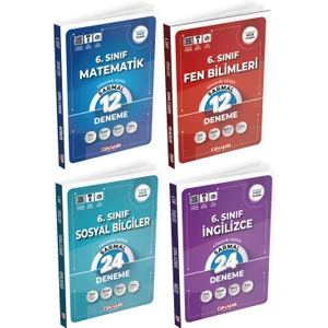 6, Sınıf Sarmal Deneme Matematik-Fen Bilimleri-Sosyal Bilgiler-Ingilizce 4 Lü Set