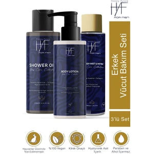 Erkek 3'lü Vücut Bakım Seti: Duş Jeli Canlandırıcı Vücut Losyonu Intim Temizleyici Sprey