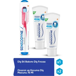 Onarım ve Koruma 75 ml Diş Macunu x 2 Adet + Diş Eti Bakımı Fırça