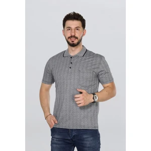 Erkek Baba Tişört Yakalı Cepli Desenli Model Klasik Kesim