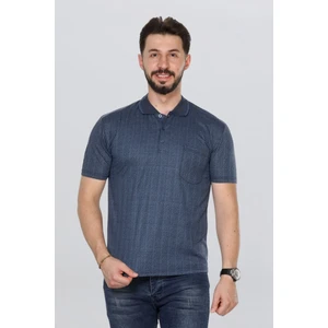 Erkek Baba Tişört Yakalı Cepli Desenli Model Klasik Kesim