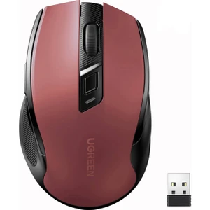 Ugreen 4000 Dpı Ergonomik Sessiz Kablosuz Optik Mouse, Kırmızı, 25752