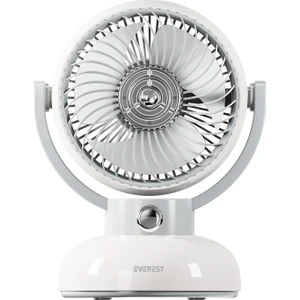EFN12 Krem 1200MAH 3 Hız Kademe LED Işıklı Retro Masaüstü USB Fan