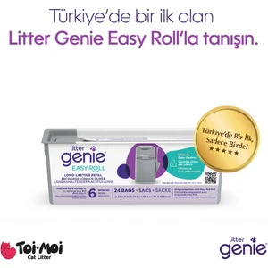 Easy Roll Kedi Kumu Çöp Kovası 6 Aylık Kullanım Yedek Poşeti – 1 Paket, 24’lü Rulo Maksimum Koku Kontrolü