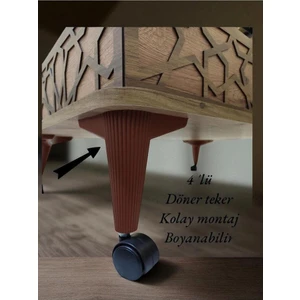 Tekerlekli Sehpa Masa Ayağı,akıllı Sehpa Ayağı, Sihirli Sehpa Ayağı Siyah 4 Adet 360 Derece 20 cm