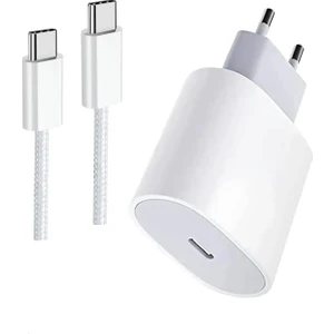 Iphone 15 16 - 15 16 Pro-15 16 Plus- 15 16 Pro Max 16E Uyumlu Hızlı Şarj Aleti 20W Hasır Kablolu Set