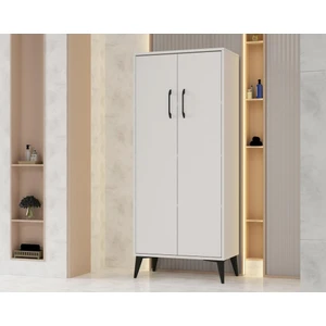 Flano Beyaz  Çok Amaçlı Dolap Iki Kapaklı Dört Raflı Mutfak,banyo,hol,balkon,ofis,ayakkabılık