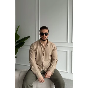 Napas Erkek Oversize Keten Görünümlü Gömlek