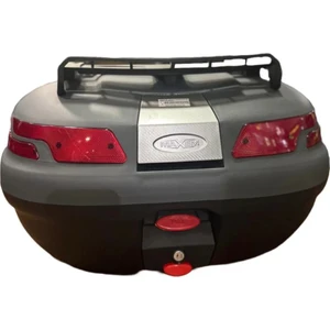 Motosiklet Arka Çanta 45 Litre Sırt Dayama ve Üst Tabla Full Set Gri