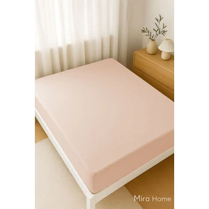 Mira Home Çift Kişilik Düz Penye  %100 Pamuklu Lastikli Çarşaf 200X200 cm Battal  Boy