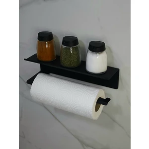 Metal Raflı Kağıt Havluluk Havlu Askısı Tutucu 3m Bantla Montaj Banyo Mutfak
