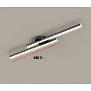 Mikro Aydınlatma Modern Tavan Koridor Aydınlatması Çubuk LED Siyah Günışığı Lineer Avize Armatür Ikili