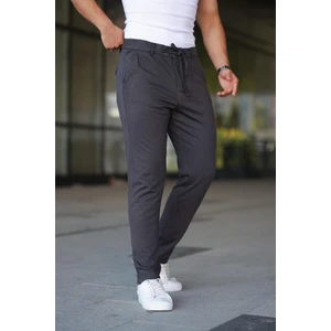 Erkek Füme Jogger Pantolon – Bağcıklı Fermuarlı Cepli - 2534