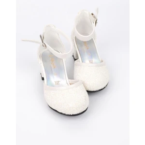 Le Mabelle Beyaz  Simli Topuklu Kız Çocuk Ayakkabı