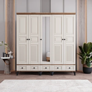 Terra 5 Kapaklı Çekmeceli Gardırop Tamamı Mdf (Aytaşı)