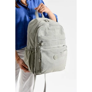 Bolsas 1095 Su Geçirmez Ithal Krinkıl Kumaş Laptop Bölmeli Okul ve Günlük Sırt Çantası A.gri