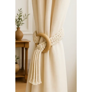 2 Adet Braid Krem Perde Süsü