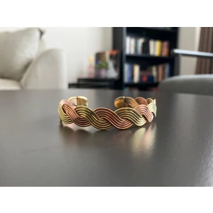 Bakır-Sarı Örgülü Bakır Bileklik