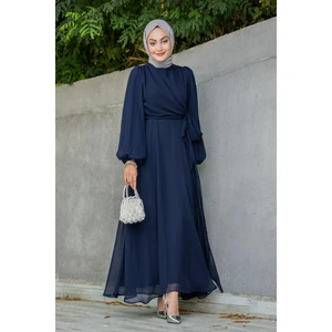 Narin Mat Şifon Tesettür Abiye-Laci