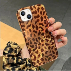iPhone 13 Uyumlu Leopar Desenli Zebana Luxe Silikon Kılıf