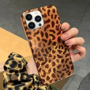 iPhone 15 Pro Max Uyumlu Leopar Desenli Zebana Luxe Silikon Kılıf