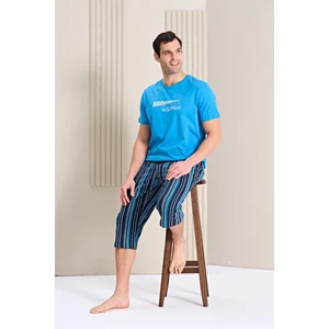 Erkek Pijama Takımı Kapri & Bermuda Kısa Kol