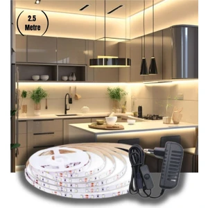 2.5 Metre Gün Işığı Şerit LED Işık Seti Butonlu Mutfak Tezgah Çalışma Masası Raf Işıkları SB-6556