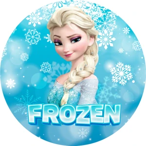 Deniz Parti Frozen Yuvarlak Pasta Yenilebilir Resim Baskı 20 cm