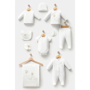 My Baby Kumsal % 100 Coton 10 Lu Hastane Çıkışı Yeni Sevimli Balonlu Fil Desenli ekru 10124