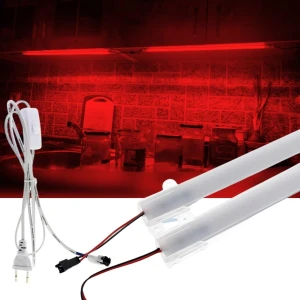 2 Adet 50 cm 220V Opak Çubuk Bar LED Kırmızı Işık ve Butonlu Fiş SB-6553