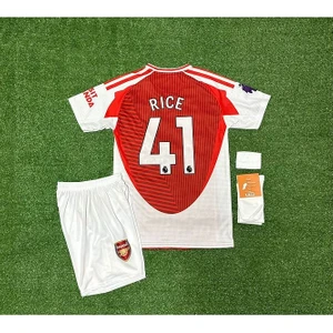 Arsenal 2025-26 Yeni Sezon Declan Rice Iç Saha Çocuk Forması 4lü Set