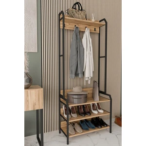 Jüpiter Konfeksiyon Askısı Ayaklı Askılık Elbise Askılığı Raflı Askılık Portmanto Meşe