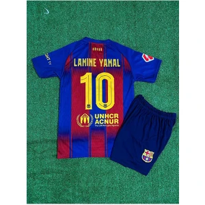 Barcelona 2025-26 Yeni Sezon Iç Saha Lamine Yamal Çocuk Forması 2'li Set