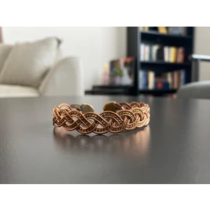 Ince Örgü Desenli Karışık Tel Bakır Bileklik