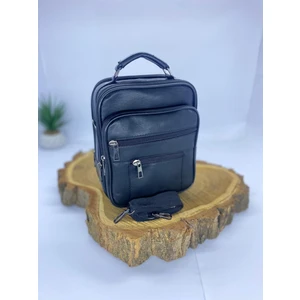 Siyah Deri Dikey Çelik Kasa Çanta Siyah Tek Ebat Erkek