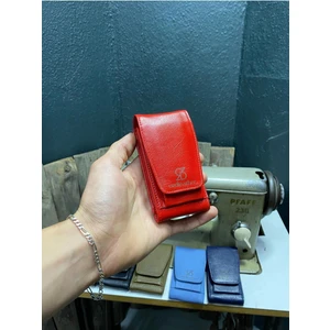 Kırmızı Deri Sigaralık,sigaralık,hakiki Deri Sigaralık,sigara Kutusu Kırmızı Tek Ebat Unisex