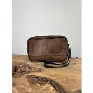 Büyük Boy 3 Gözlü Deri Kemerlik,hakiki Deri Kemer Cüzdanı,bozuk Para,kemer Çantası,inşaatçı Boyacı Kahverengi  Erkek