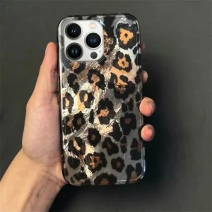 iPhone 15 Pro Max Uyumlu Leopar Desenli Zebana Luxe Silikon Kılıf