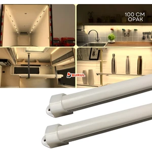 2 Adet Alüminyum Kasa Çubuk LED 12 Volt Gün Işığı 100 cm Opak Karavan Tekne Otomobil SB-6550