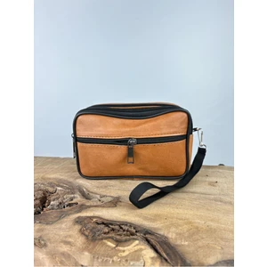 Büyük Boy 3 Gözlü Deri Kemerlik,hakiki Deri Kemer Cüzdanı,bozuk Para,kemer Çantası,inşaatçı Boyacı Taba  Erkek