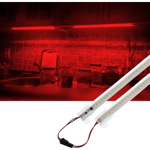 2 Adet 50 cm 220V Şeffaf Çubuk Bar LED Kırmızı Işık SB-6554